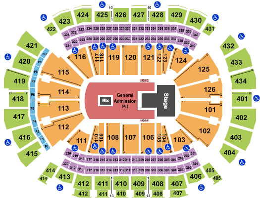 seating chart for Toyota Center - TX - Paramore - eventticketscenter.com