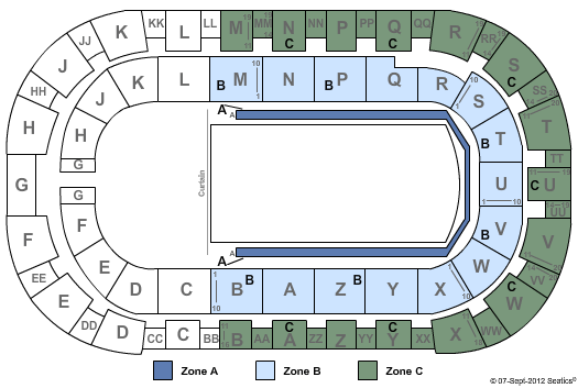 Toyota Center - Kennewick Ice Show Zone Seating Chart