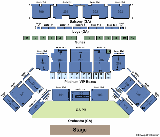 Toyota Oakdale Theatre General Admission Seating Chart