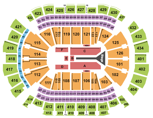 Toyota Center - TX Maroon 5 Seating Chart