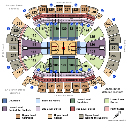 Toyota Center - TX 2013 NBA All Star Game Zone Seating Chart