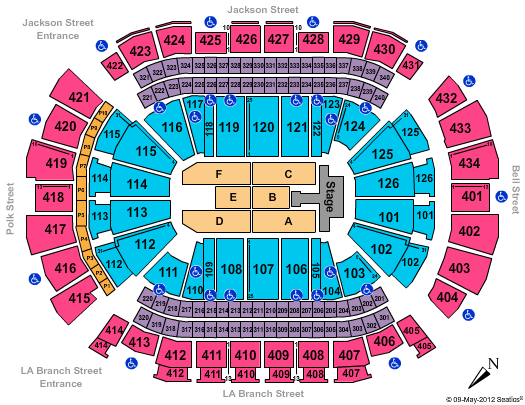 Toyota Center - TX Aerosmith Seating Chart