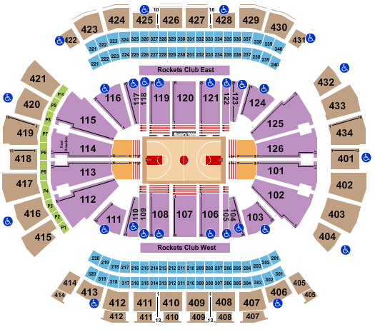 houston rockets seating chart at toyota center in houston texas