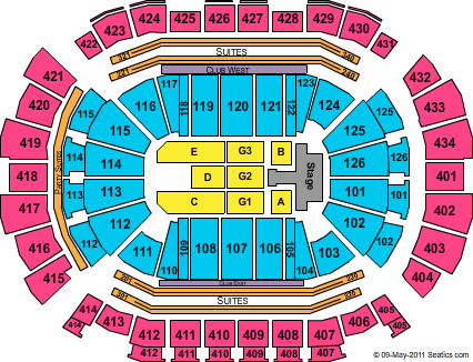 Toyota Center - TX Britney Spears Seating Chart