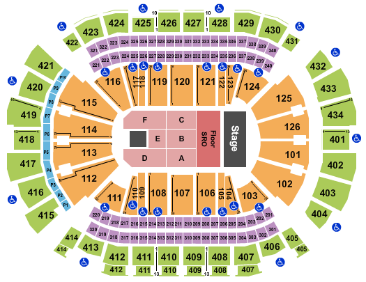 seating chart for Toyota Center - TX - Bruce Springsteen - eventticketscenter.com
