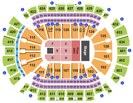 Toyota Center - TX Bruce Springsteen Seating Chart