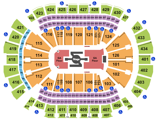 Toyota Center - TX Burna Boy Seating Chart