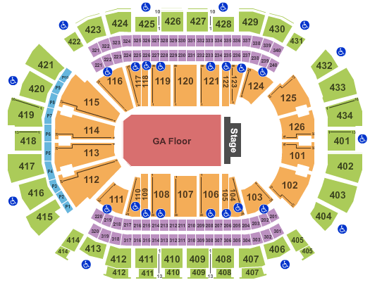 seating chart for Toyota Center - TX - Full House GA Floor - eventticketscenter.com