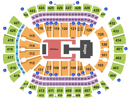 Toyota Center - TX Endstage GA Floor 2 Seating Chart