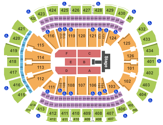 seating chart for Toyota Center - TX - Endstage w/ Catwalk - eventticketscenter.com