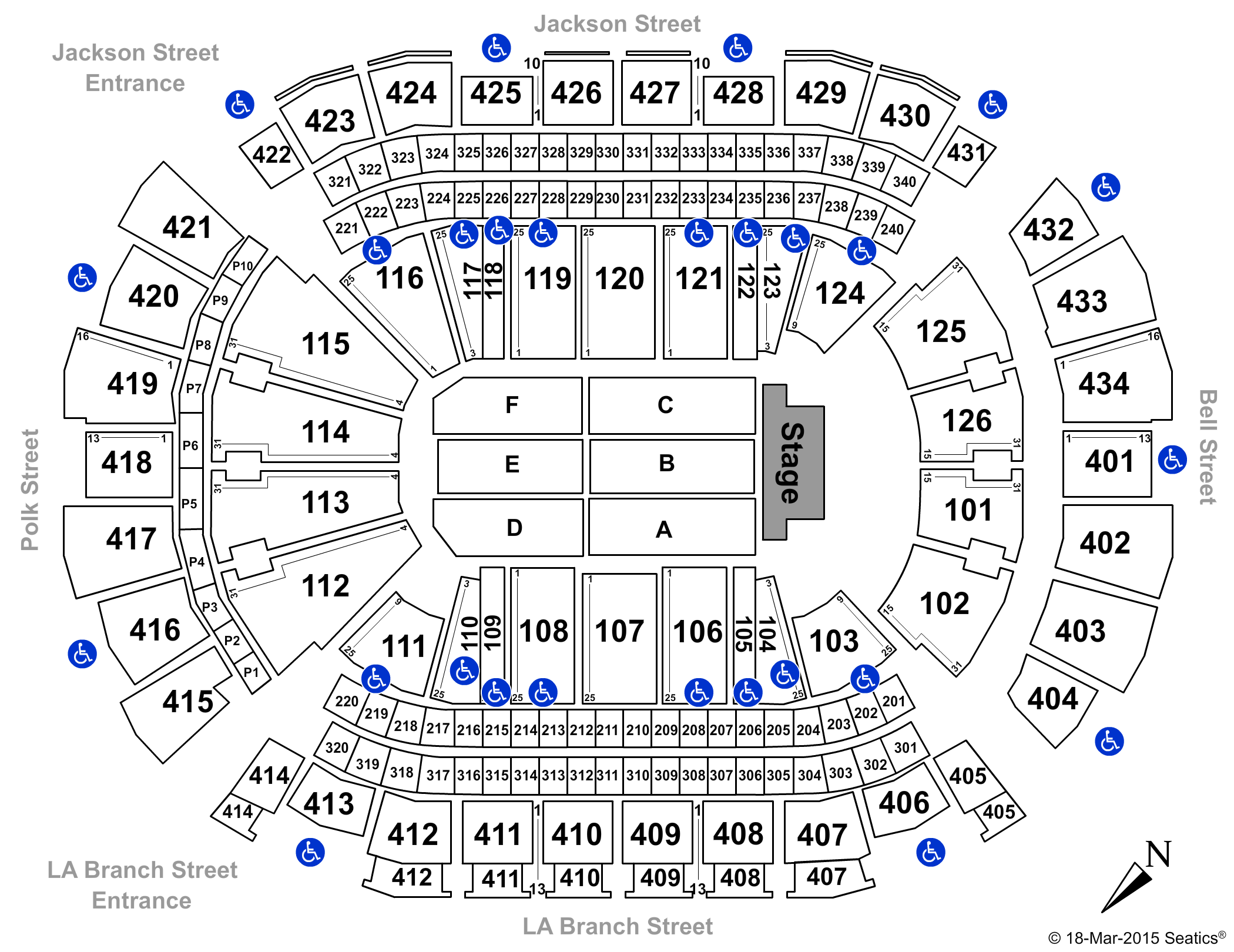 Toyota Center - TX EndStage-SVG Seating Chart
