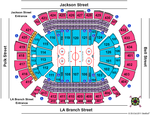Toyota Center - TX Hockey Seating Chart