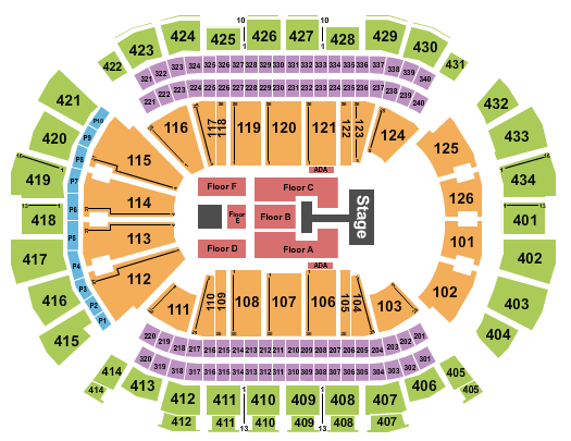 Toyota Center - TX Kirk Franklin Seating Chart