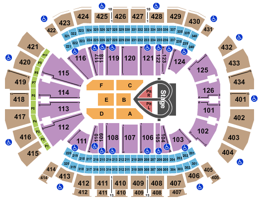Toyota Center - TX Pink Seating Chart