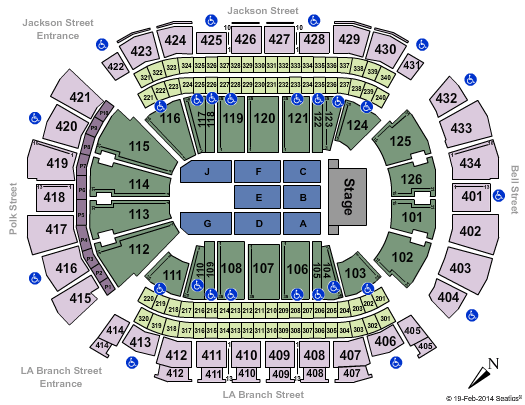 Toyota Center - TX Tool Seating Chart