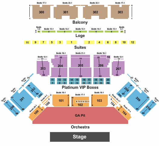 Oakdale Theatre Seating Chart With Seat Numbers