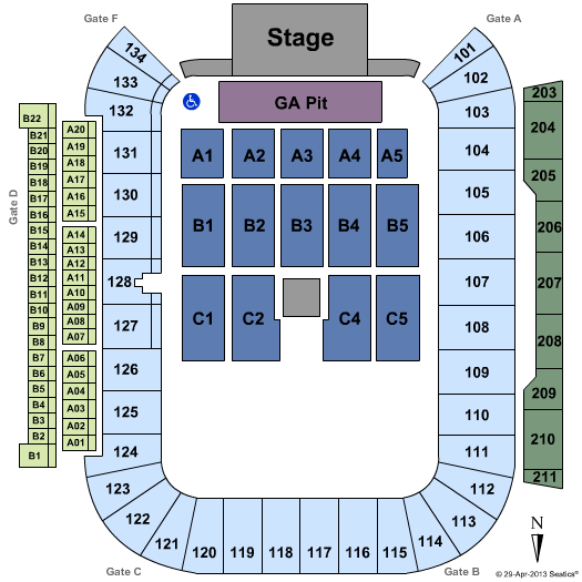 SeatGeek Stadium Concert GA Pit Seating Chart