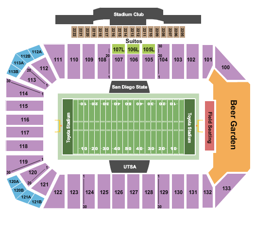 Toyota Stadium - Frisco 2019 Frisco Bowl Seating Chart