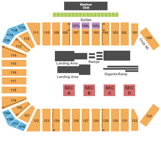 Toyota Stadium - Frisco Nitro Circus Seating Chart