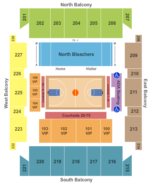 Trask Coliseum Basketball Seating Chart