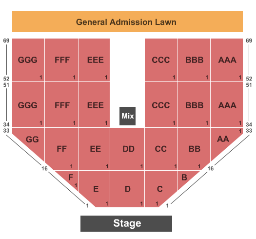 Treasure Island Event Center - MN Outdoor Seating Chart