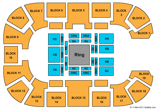 Motorpoint Arena - Nottingham WWE Seating Chart