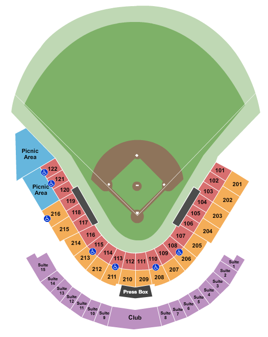 Trenton Thunder Ballpark Baseball Seating Chart