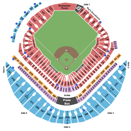 Tropicana Field Seating Chart St Petersburg