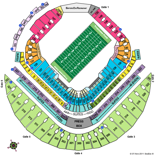 Tropicana Field Football Seating Chart