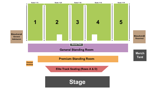 Troy Fairgrounds Endstage Elite/Prem/SRO/Rsrv Seating Chart