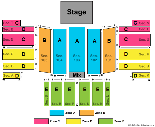 Hard Rock Live At Etess Arena End Stage Zone Seating Chart