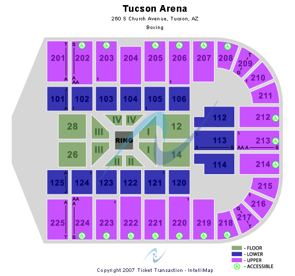 Tucson Arena At Tucson Convention Center Boxing Seating Chart