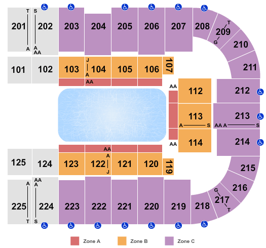 Tucson Arena At Tucson Convention Center Disney On Ice - Int Zone Seating Chart