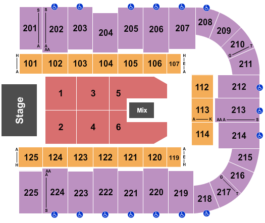 Tucson Arena At Tucson Convention Center Endstage 3 Seating Chart
