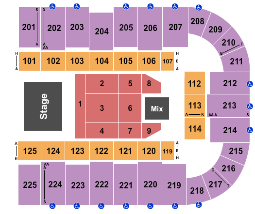 Tucson Arena At Tucson Convention Center Endstage 5 Seating Chart