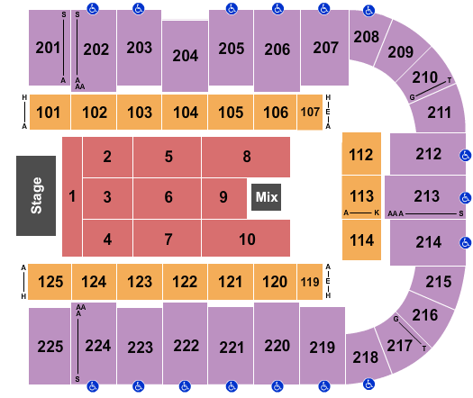 Tucson Arena At Tucson Convention Center Endstage 2 Seating Chart