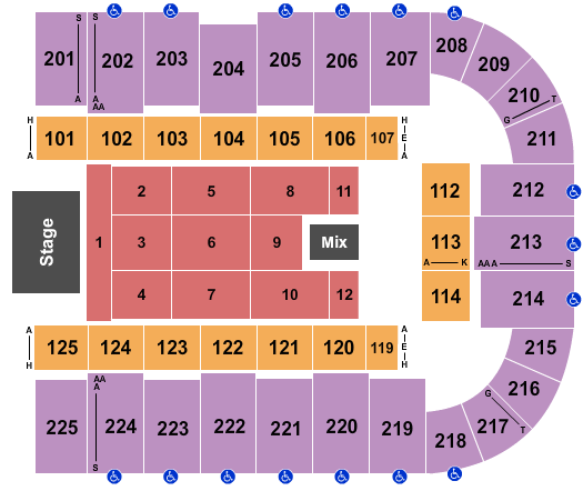 Tucson Arena At Tucson Convention Center Endstage-3 Seating Chart