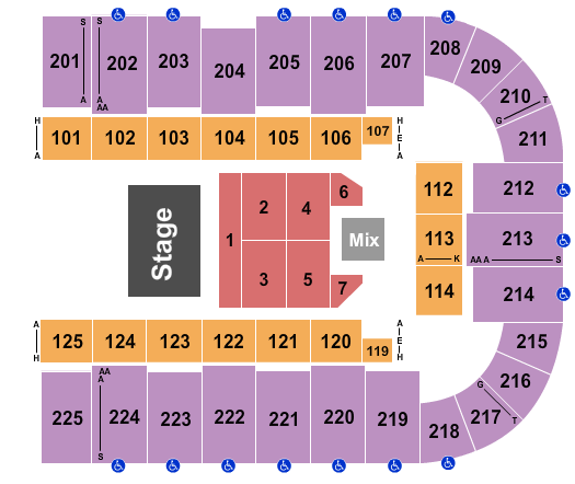 Tucson Arena At Tucson Convention Center Endstage 6 Seating Chart