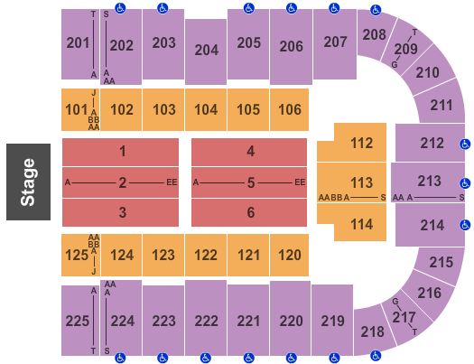 Tucson Arena At Tucson Convention Center Standard Seating Chart