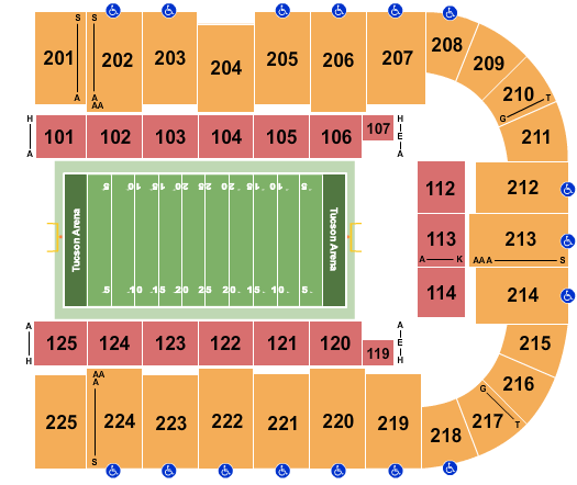 Tucson Arena At Tucson Convention Center Football Seating Chart