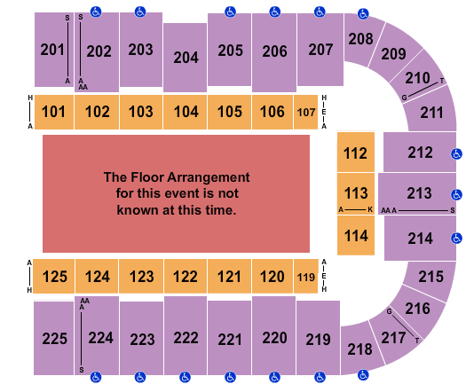 Tucson Arena At Tucson Convention Center Generic Floor Seating Chart