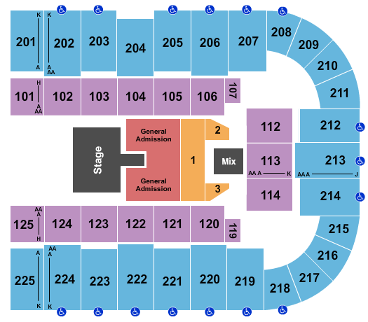 Tucson Arena At Tucson Convention Center Justin Moore-2 Seating Chart