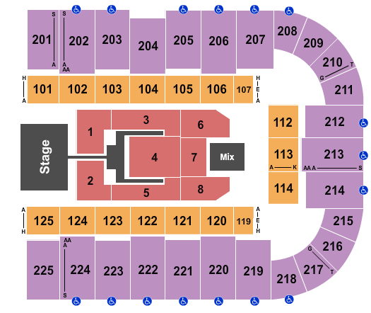 seating chart for Tucson Arena At Tucson Convention Center - Tobymac - eventticketscenter.com