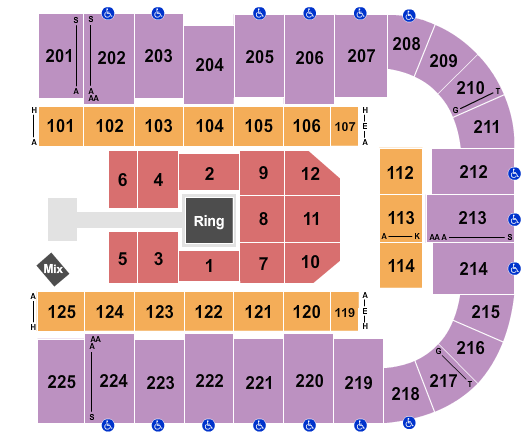 Tucson Arena At Tucson Convention Center WWE 2 Seating Chart