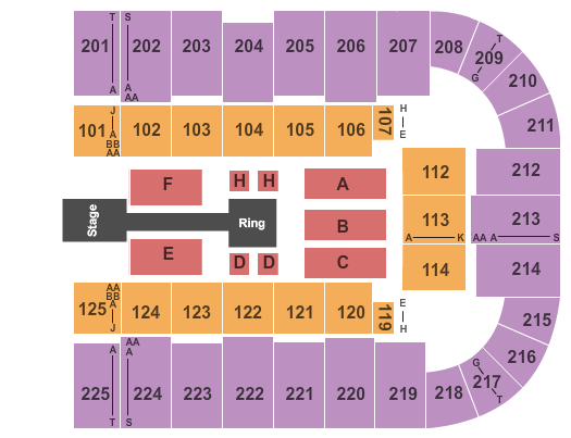 Rabobank Arena Wwe Seating Chart