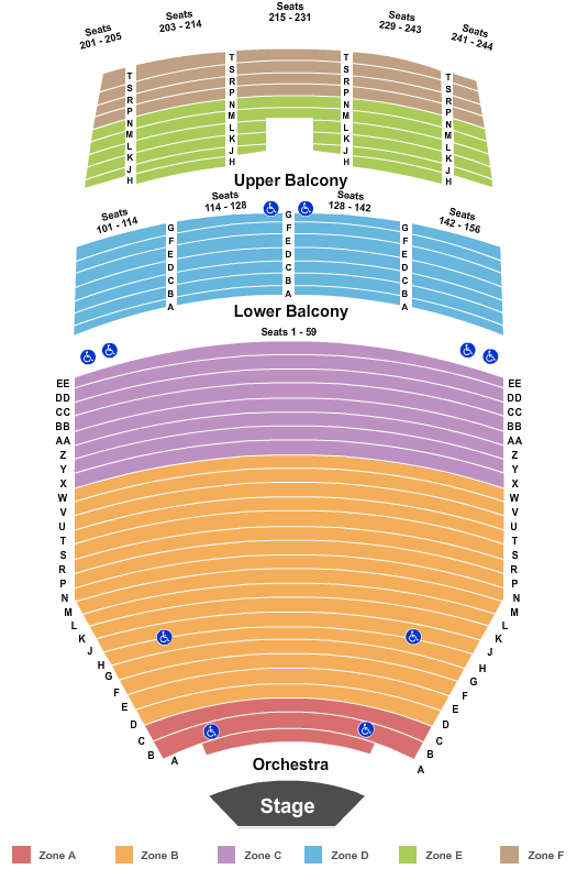 seating chart for The Linda Ronstadt Music Hall At Tucson Convention Center - End Stage - IntZone - eventticketscenter.com