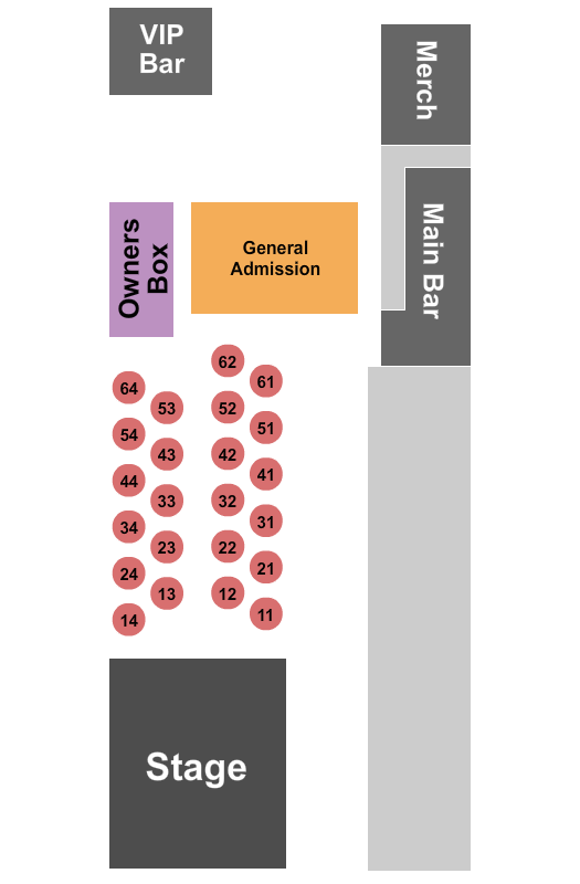 Tulips FTW Tables & GA 3 Seating Chart