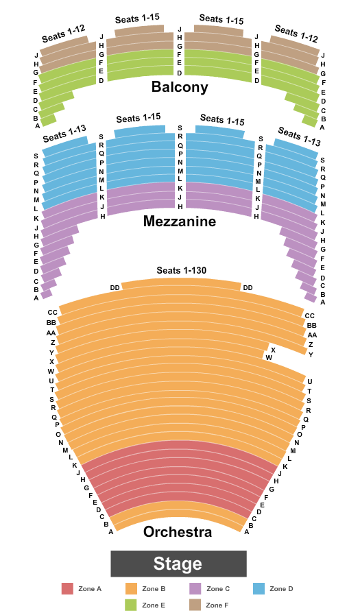 Chapman Music Hall at Tulsa Performing Arts Center Endstage Int Zone Seating Chart