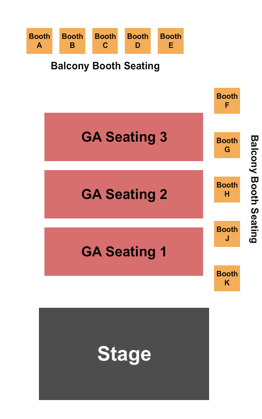 Turner Hall Ballroom GA Seating Tiers Seating Chart