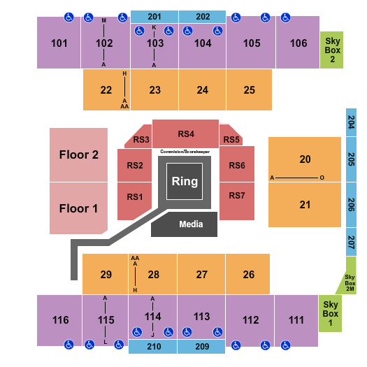 Event Center at Turning Stone Resort & Casino Boxing 2 Seating Chart